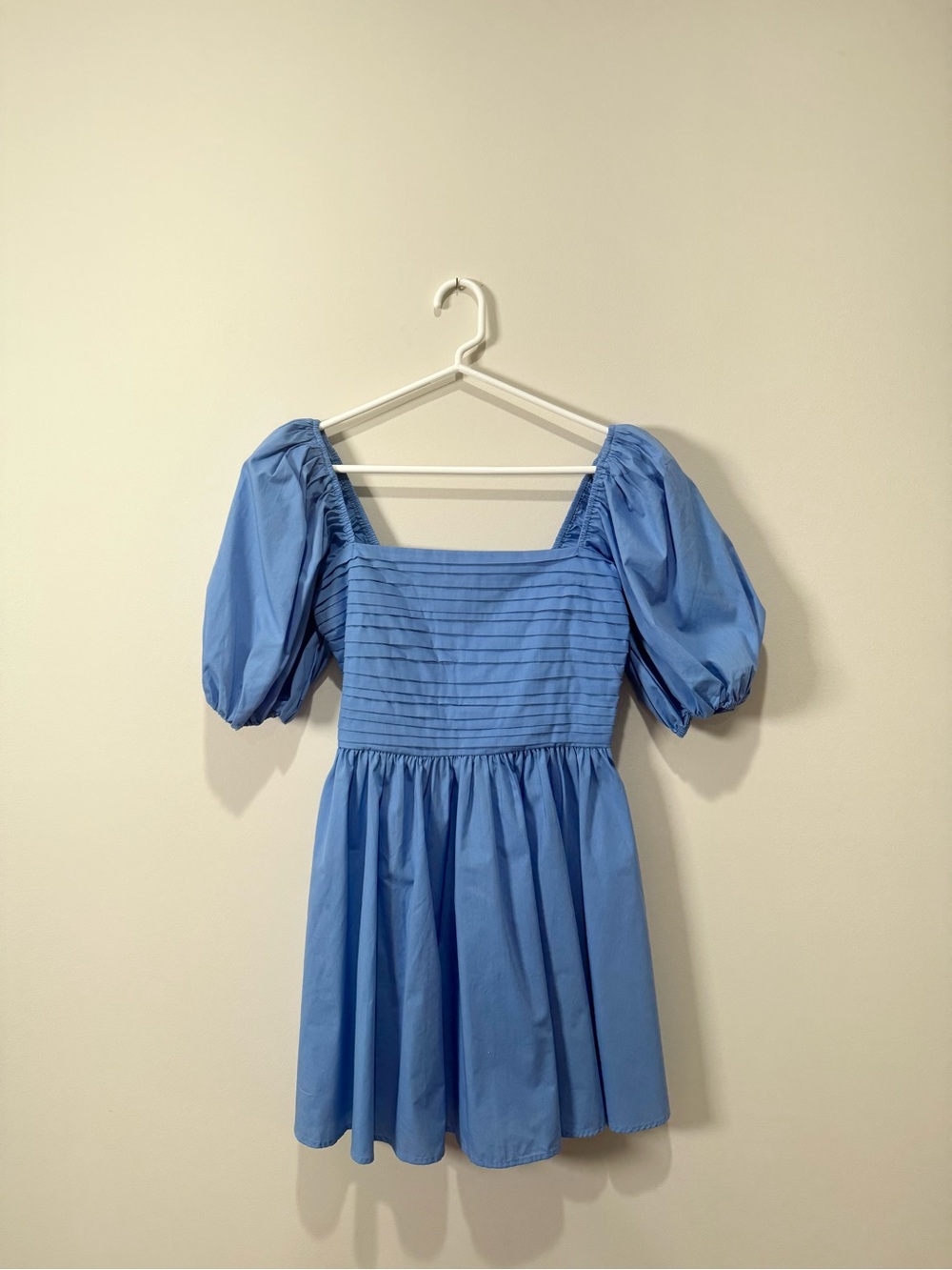 Abercrombie & Fitch Emerson Poplin Puff Sleeve Mini Dress, Blue, Small, Like New - Picture 5 of 16
